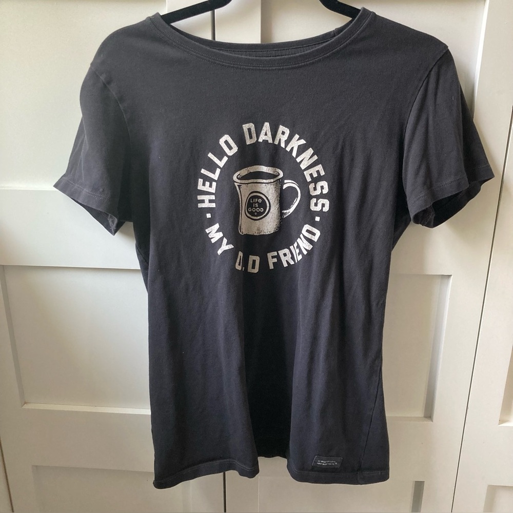 Life Is Good Graphic T-Shirt with Coffee Mug Design